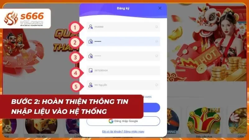 Hoàn thiện thông tin cá nhân trong hệ thống